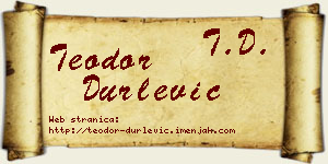 Teodor Durlević vizit kartica